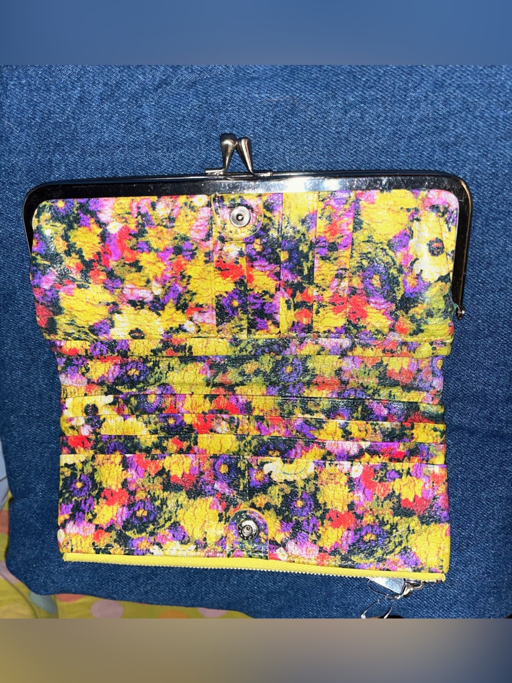 HOBO Floral Yellow Multi Clutch Wallet